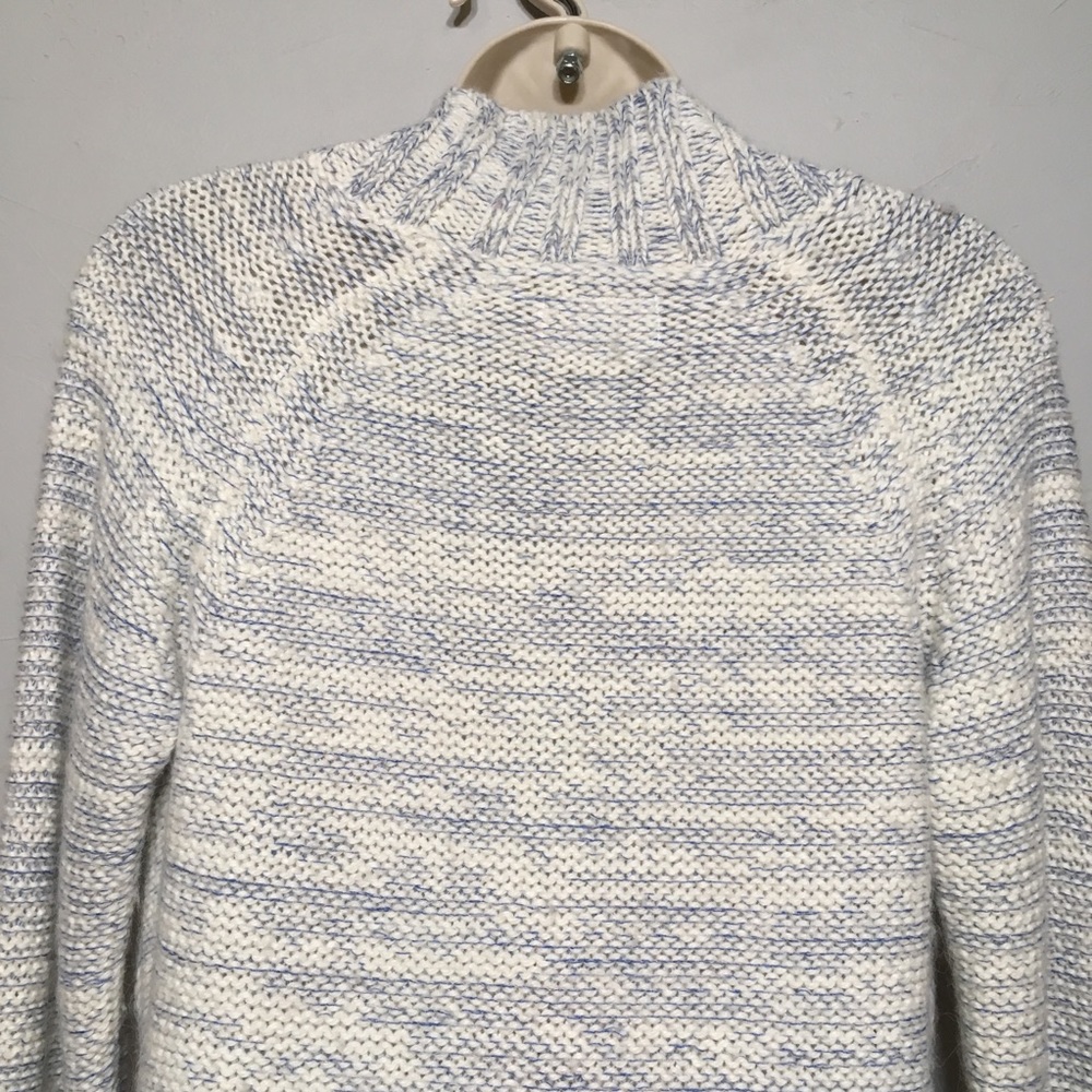 Gentle Fawn Blue White Long V-Neck Soft Sweater - Picture 6 of 8